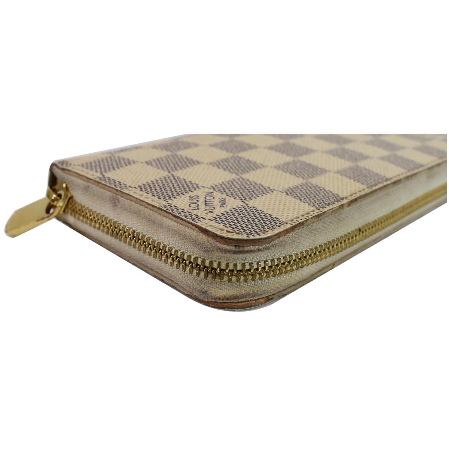 Auth Louis Vuitton Damier Azur Zippy Wallet N63503 Long Wallet
