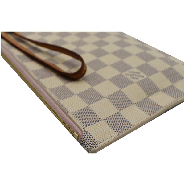 LOUIS VUITTON  Neverfull GM Damier Azur Pochette Wristlet Pouch White