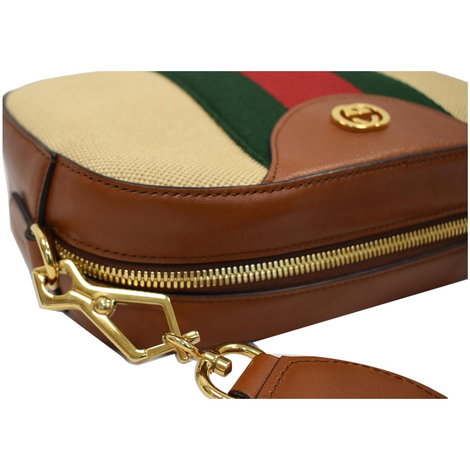 Gucci vintage 70s shoulder bag in beige leather, Camera model ref