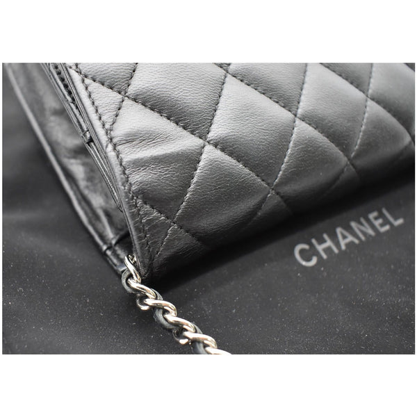 CHANEL WOC Lambskin Leather Chain Crossbody Bag Black