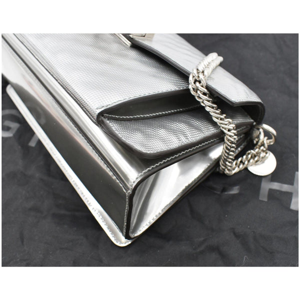 Givenchy Small Gv3 Calfskin Leather Crossbody Bag Metallic Silver