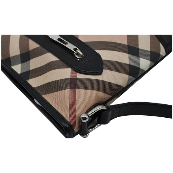 BURBERRY Dryden Small Supernova Check Patent Leather Crossbody Bag Black