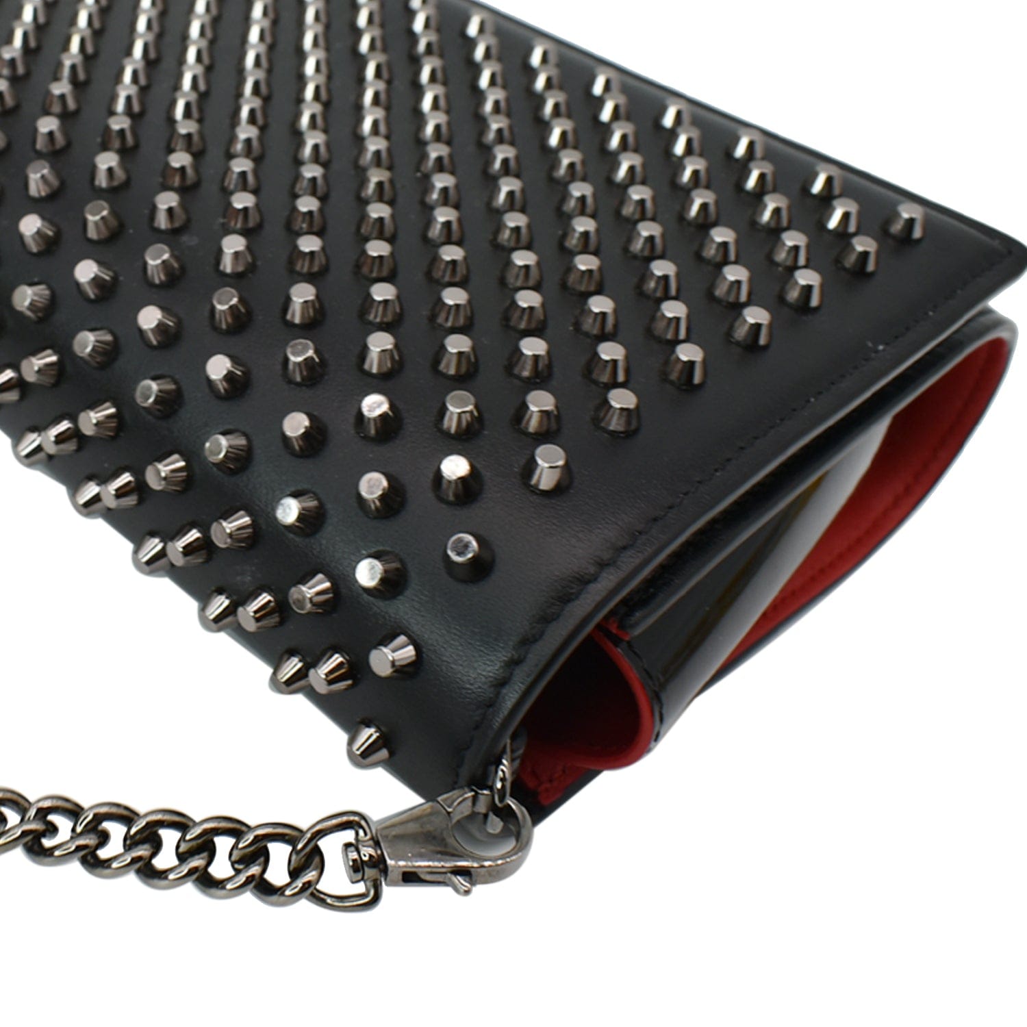 Christian Louboutin, Bags, Christian Louboutin Palmette Crystal Clutch Bag  On Chain Strap New