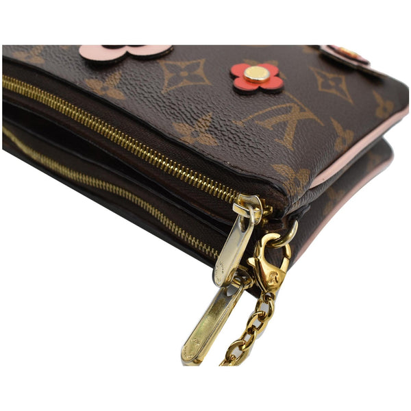 LOUIS VUITTON Blooming Flowers Pochette Monogram Canvas Chain Crossbody Bag Brown
