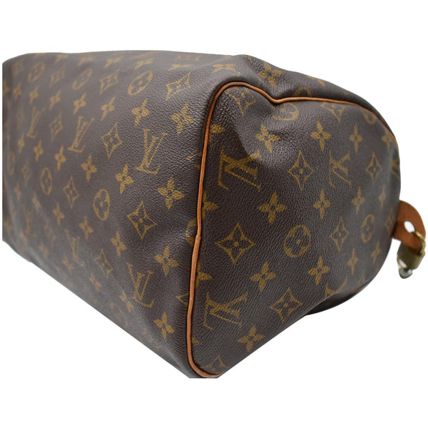 LOUIS VUITTON Speedy 30 Monogram Canvas Satchel Bag Brown