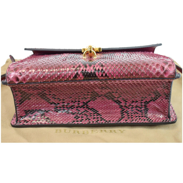 BURBERRY Macken Small Python Leather Crossbody Bag Magenta - Last Call