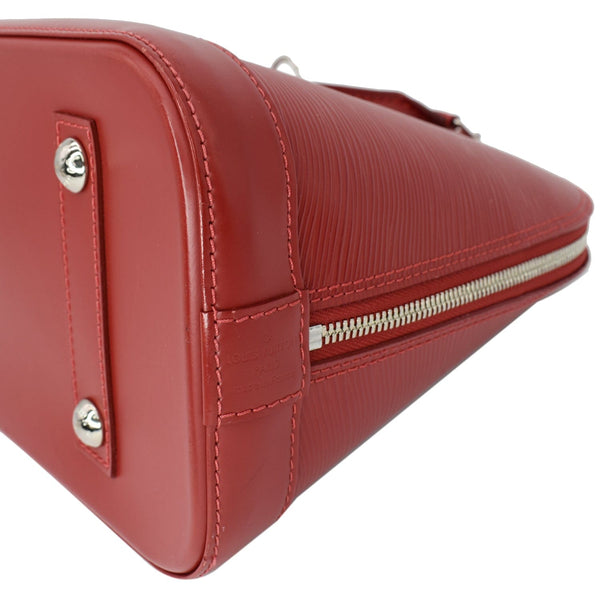 LOUIS VUITTON Alma PM Epi Leather Satchel Bag Red