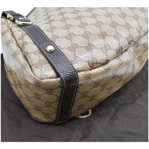 GUCCI Medium Abbey Coated Canvas Shoulder Bag Beige 293578