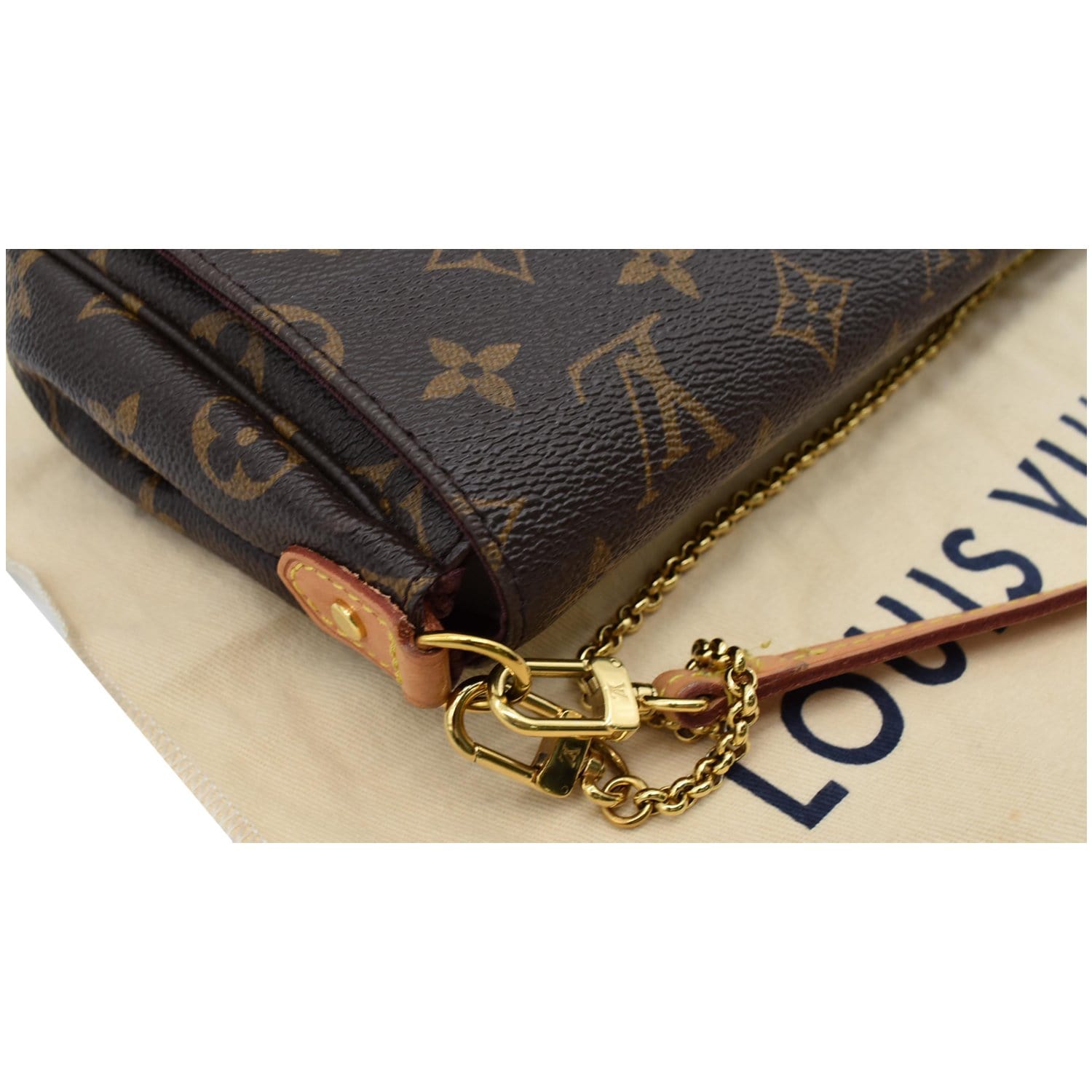 Louis Vuitton Favorite MM Monogram Chain Clutch Crossbody (SA4135