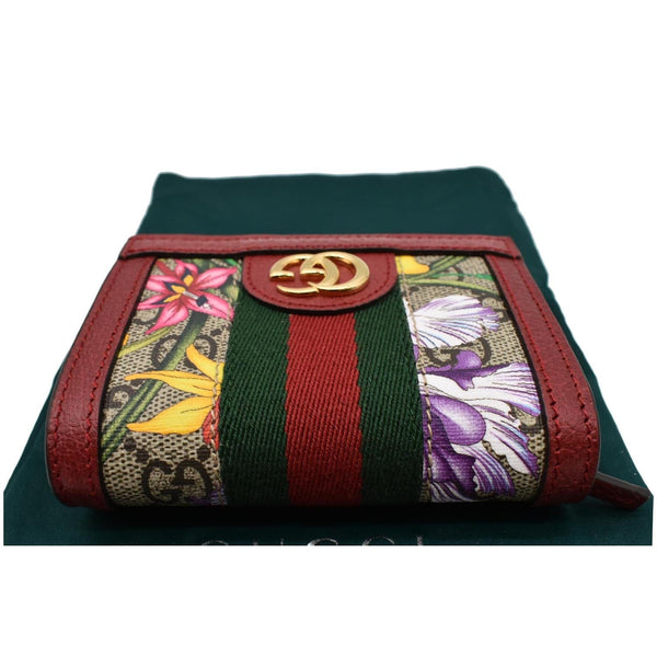 GUCCI Ophidia Flora GG Supreme Canvas Card Case Wallet Red 523155