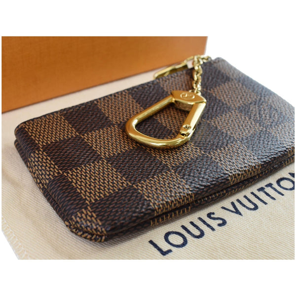 Louis Vuitton Pochette Key Cles Damier Ebene Coin Case - golden hook