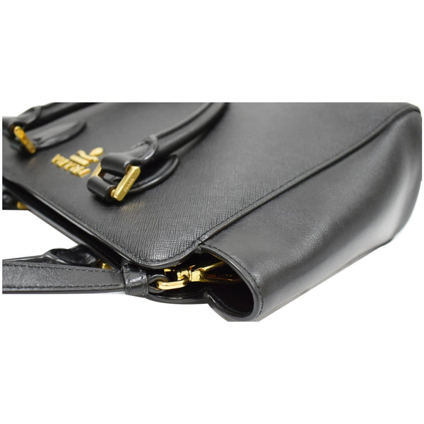 PRADA Borsa A Mano Saffiano Leather Tote Shoulder Bag Black