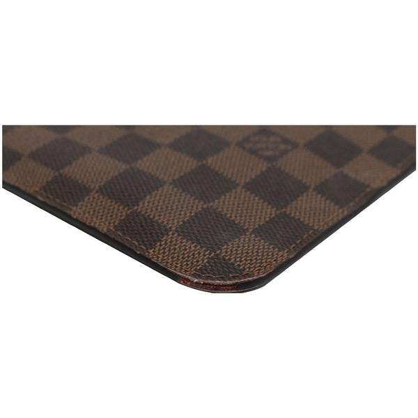 LOUIS VUITTON Neverfull MM Damier Ebene Pochette Wristlet Pouch Brown