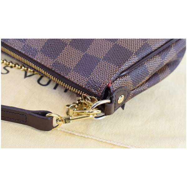 LOUIS VUITTON Pochette Eva Damier Ebene Clutch Crossbody Bag Brown