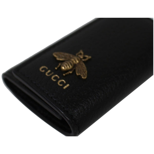 Gucci Animalier Bee Leather Key Case Black - gold bee| Shop at DDH