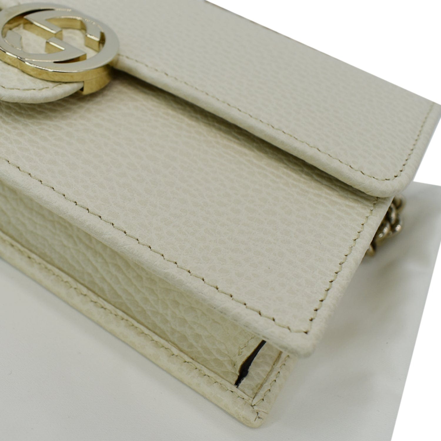 Interlocking leather handbag Gucci Grey in Leather - 19623257