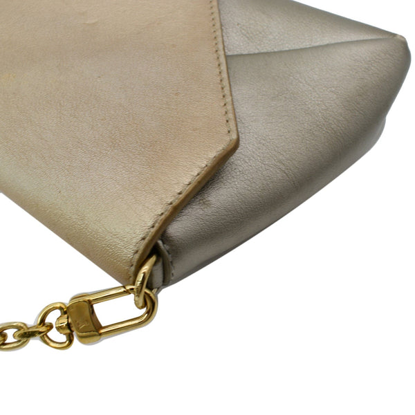 LOUIS VUITTON Love Note Metallic Calfskin Chain Shoulder Bag Gold Silver