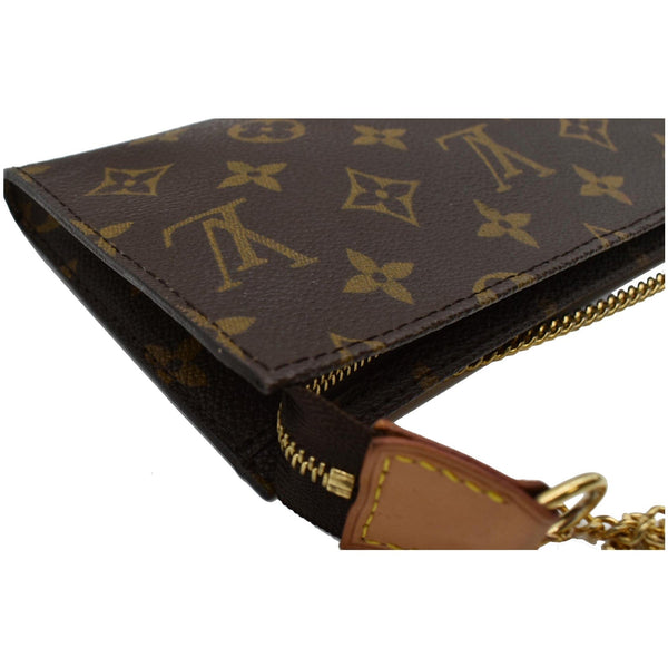 LOUIS VUITTON Monogram Canvas Chain Pochette Brown