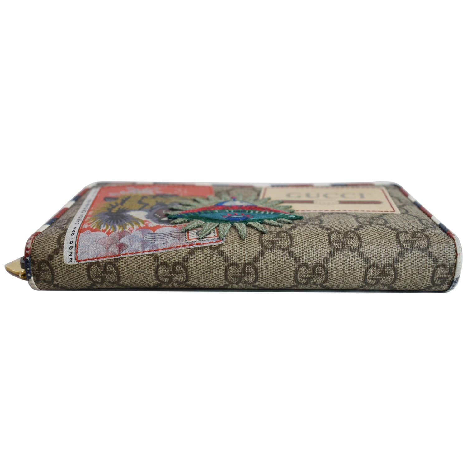 GUCCI Courrier GG Supreme Canvas Zippy Wallet Beige 473909