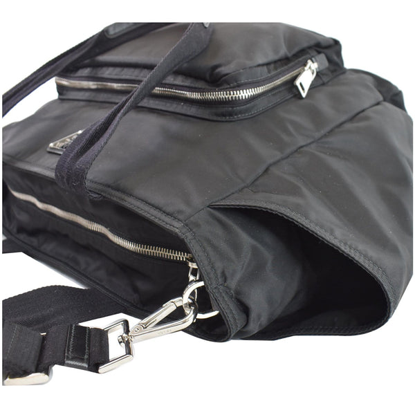 PRADA Vela Nylon Baby Shoulder Bag Black