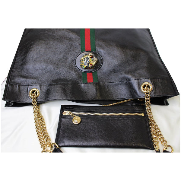 Gucci Rajah Large Leather Tote Shoulder Bag top view