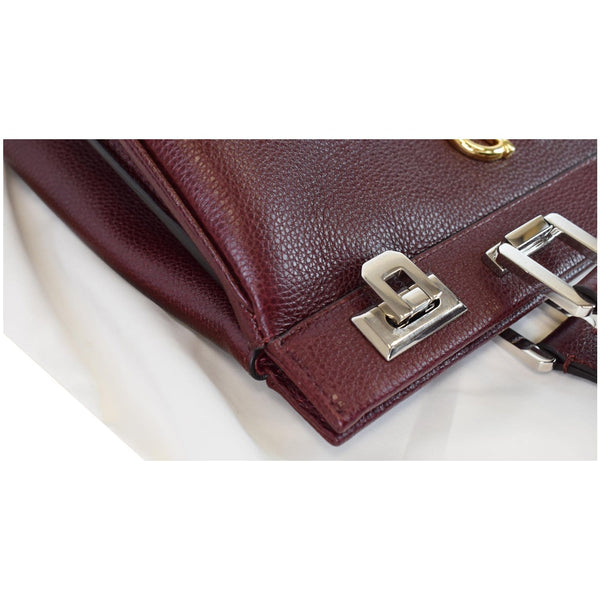 GUCCI Zumi Medium Grainy Leather Top Handle Bag Burgundy 564714