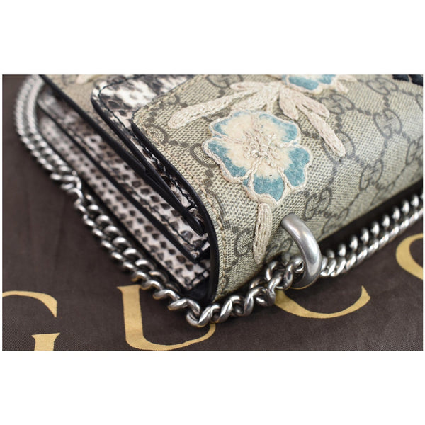 GUCCI Dionysus Small Supreme Python NY Yankees Patch Shoulder Bag Beige 400249