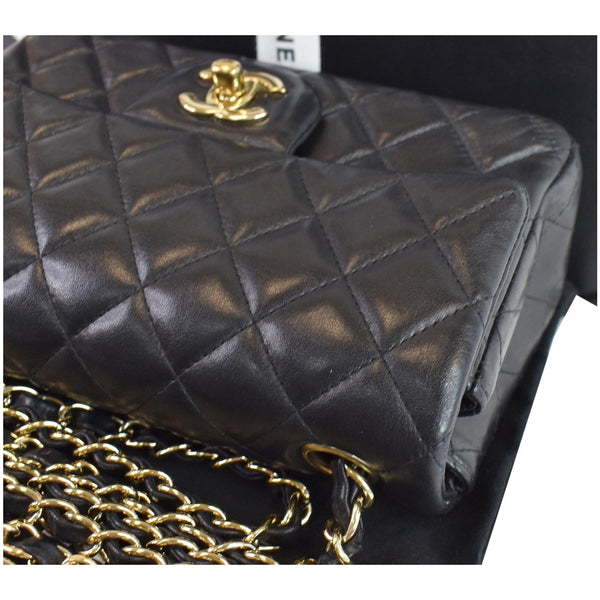 CHANEL Mini Rectangular Flap Quilted Lambskin Leather Shoulder Bag Black
