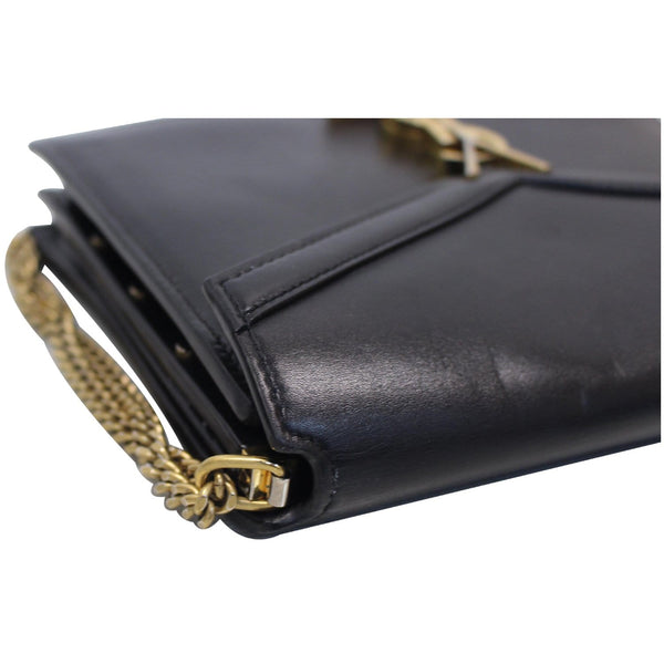 YVES SAINT LAURENT Cassandra Medium Monogram Clasp Shoulder Bag Black