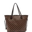LOUIS VUITTON Neverfull MM Damier Ebene Tote Bag Brown