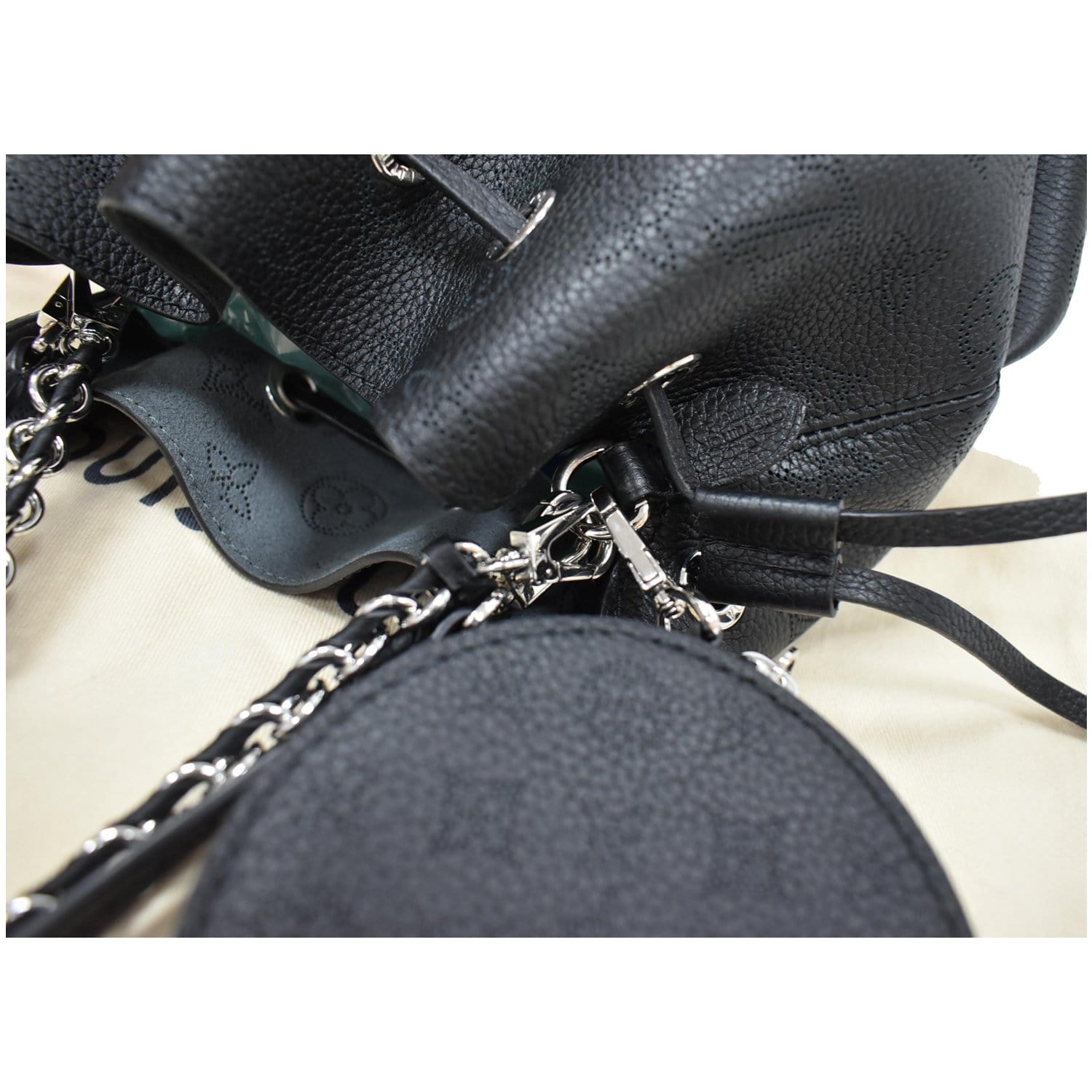 LOUIS VUITTON Bella Mahina Calf Leather Crossbody Bag Black - 10% OFF
