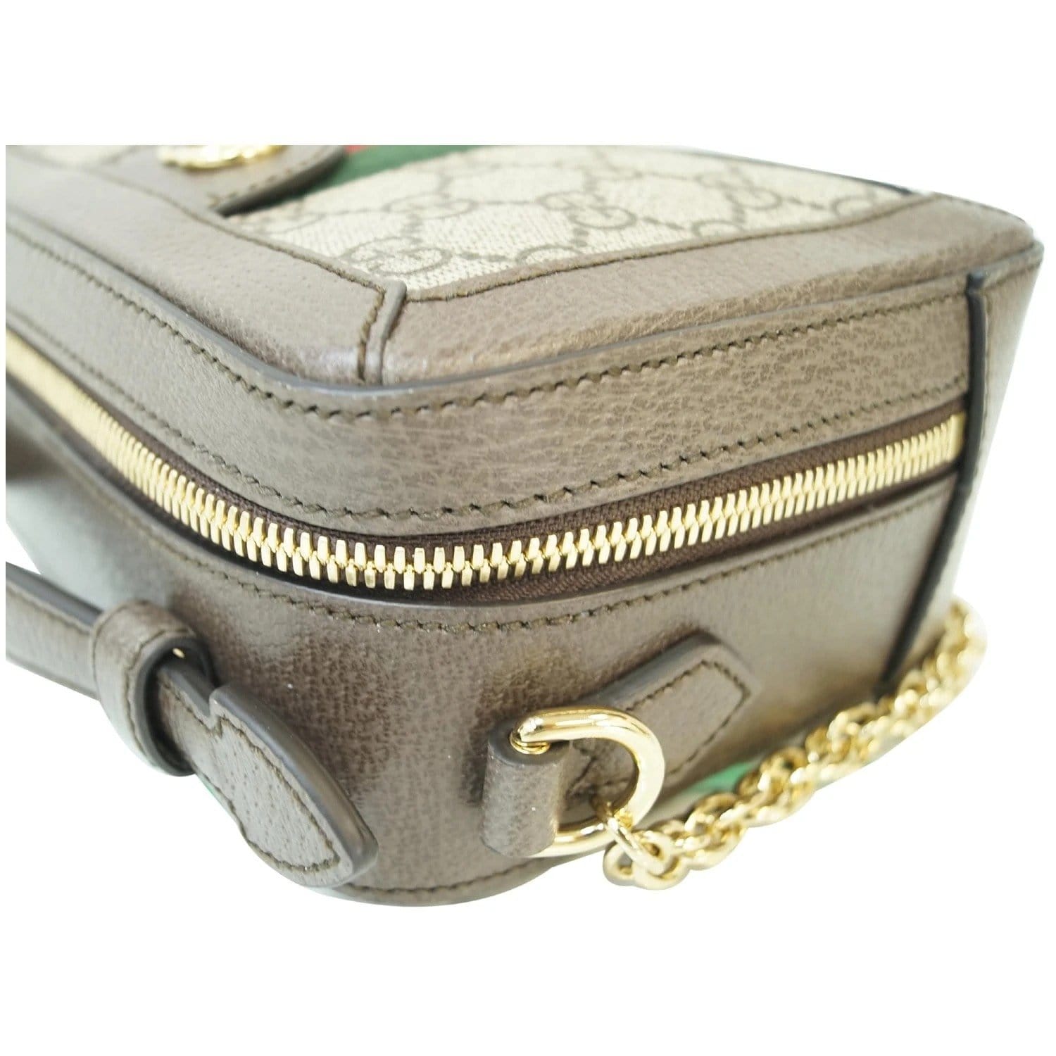 Ophidia small shoulder bag with Web in beige and ebony Supreme