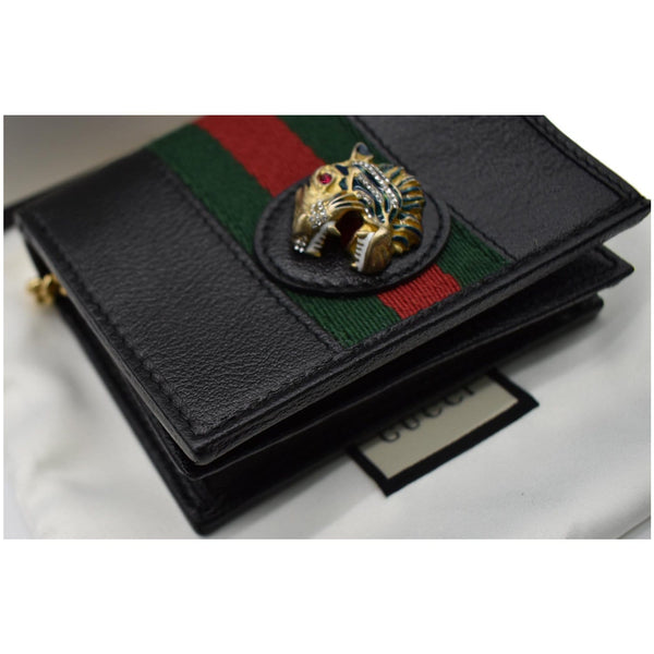 Gucci Rajah Web Leather Card Case Chain Wallet design