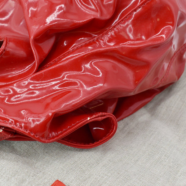 VALENTINO Nuage Bow Patent Leather Tote Bag Red