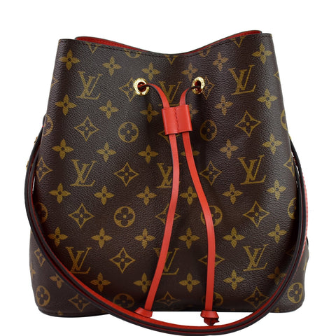LOUIS VUITTON Neonoe Monogram Canvas Shoulder Bag Coquelicot