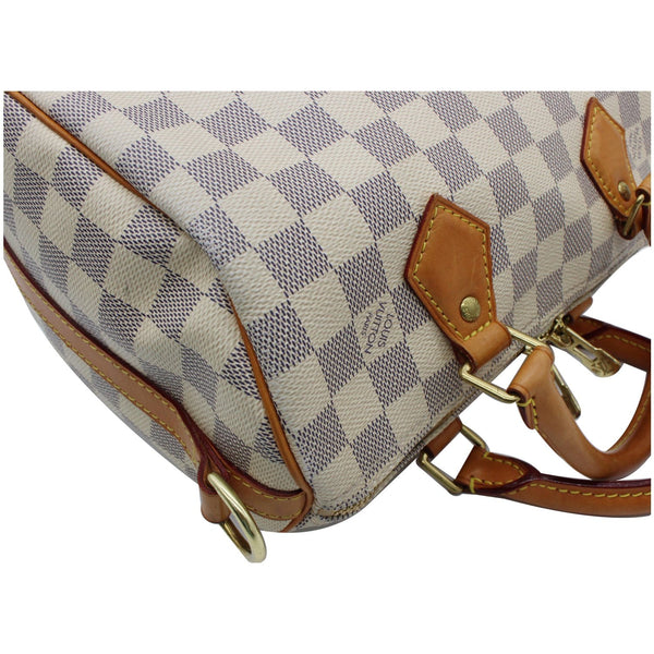 LOUIS VUITTON Speedy 25 Bandouliere Damier Azur Shoulder Bag White