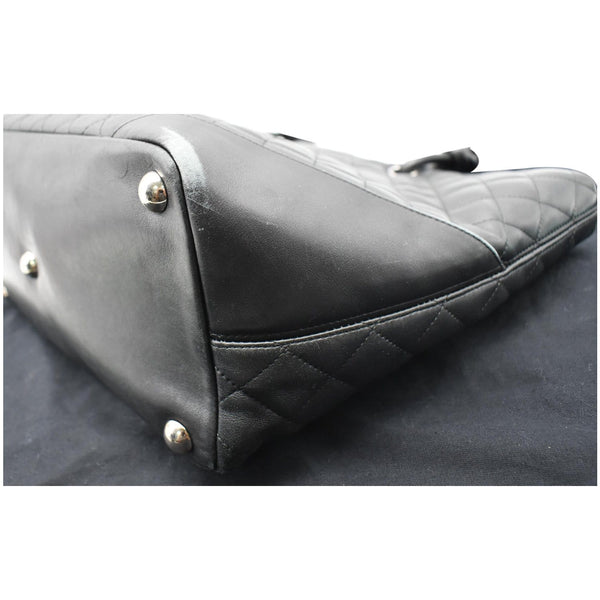 Chanel Cambon Ligne Quilted Leather Large Tote Bag Black