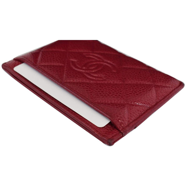 Chanel CC Card Holder Caviar Leather Case authentic pouch