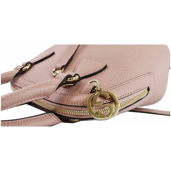 GUCCI Dome Small GG Charm Leather Crossbody Bag Pink 449661