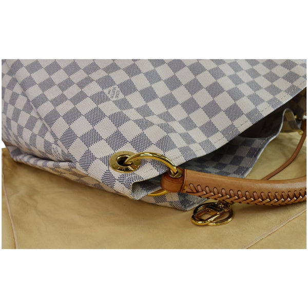 Louis Vuitton Artsy GM Damier Azur Shoulder Bag White - handle joint