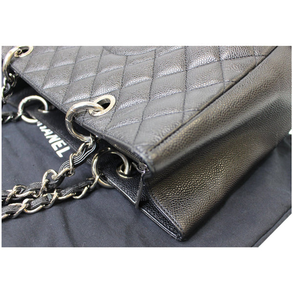 CHANEL Grand Shopping Caviar Leather Tote Bag Black