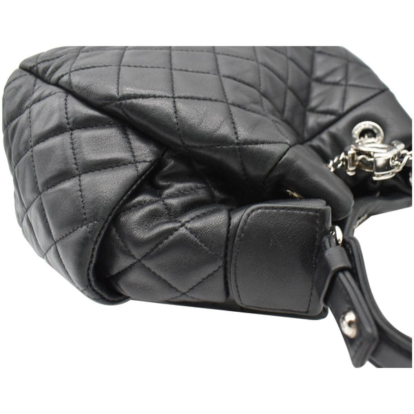 Chanel Drawstring Bucket Lambskin Leather Bag side view