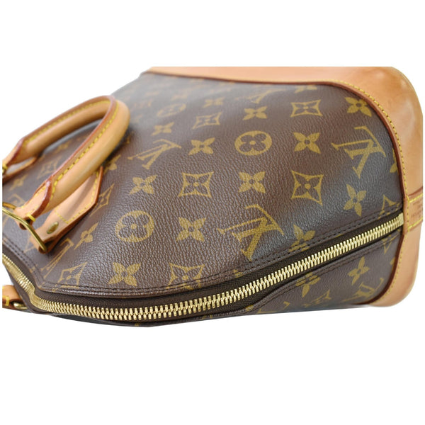 LOUIS VUITTON Alma PM Monogram Canvas Satchel Bag Brown