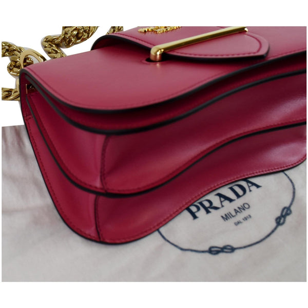 PRADA City Sidonie Small Leather Crossbody Bag Magenta