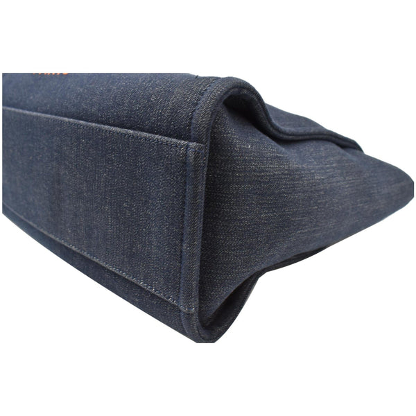 Chanel Deauville Large Denim Shopping Tote Bag Dark Blue