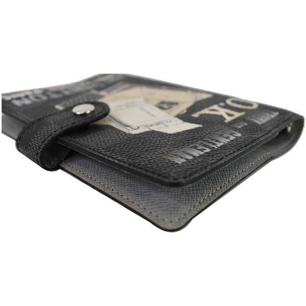 LOUIS VUITTON Damier Graphite I Rue Scribe Small Ring Agenda Cover Black