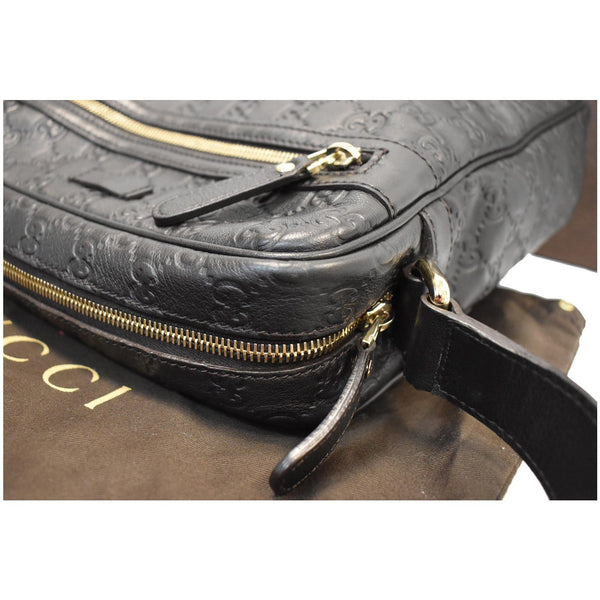GUCCI Guccissima Leather Messenger Bag Black 201448