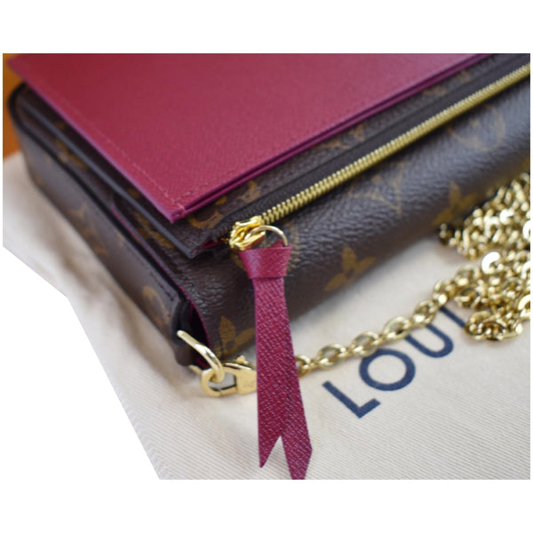 LOUIS VUITTON Pochette Felicie Monogram Canvas Crossbody Bag Brown