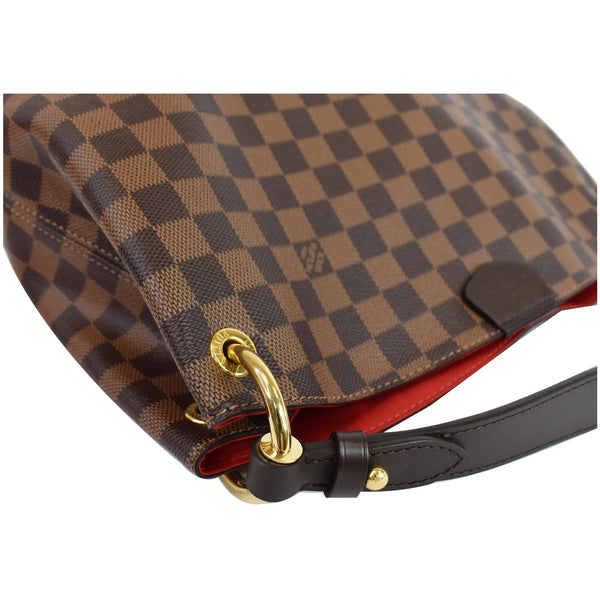 Louis Vuitton Graceful PM Damier Ebene Shoulder Bag - corner close view