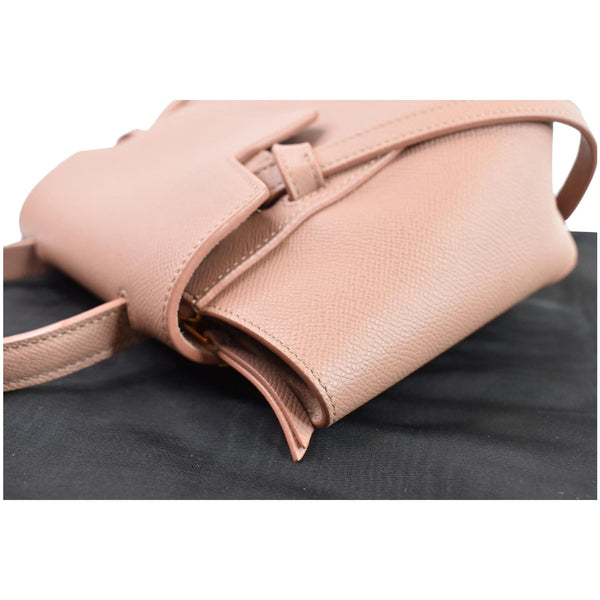 CELINE Nano Belt Grained Calfskin 2Way Shoulder Bag Light Pink